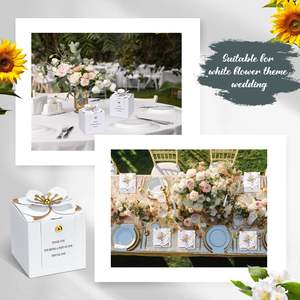 Caja <span class=keywords><strong>de</strong></span> Dulces <span class=keywords><strong>de</strong></span> Papel Kraft Blanco Personalizable con Materiales Reciclados, con Tarjeta <span class=keywords><strong>de</strong></span> Agradecimiento, Elegante Caja Plegable con Relieve para Bodas y Fiestas - Product Image 5