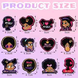 Personalized Embroidery Patch Machine Para Ropa Mujer Personnalis Black Girl Sew on Iron on <b>Labels</b> Custom Patches Jean Jacket - Product Image 2