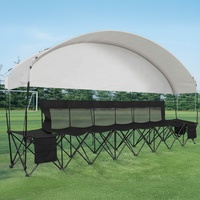 Banc de football portable avec auvent, banc d'équipe de football, 6 places avec sac, banc pliable pour les côtés du terrain, chaise pliante, 6 places pour le football
