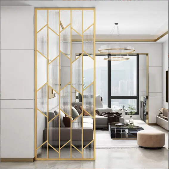 304 brass golden super mirror smooth copper black glossy stainless steel room dividers panel frame in neat decoration