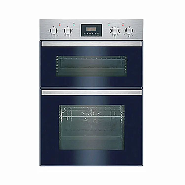 New products Black Glass 60CM Stainless Steel Control Panel Built-in Double Ovens