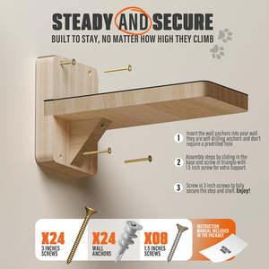 Treo tường góc mèo Giường mèo Kệ bước đồ nội thất vật nuôi cho mèo trong nhà leo nhảy cá rô gãi bài viết cho tường - Product Image 2