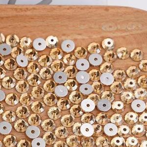 เครื่องประดับคริสตัลหลากสี DIY, คริสตัลไรน์สโตน, หัวเจาะรูกลาง, หัวเจาะก้นแบน, กระดุม, อุปกรณ์เสริมรูกลางทรงกลม - Product Image 3