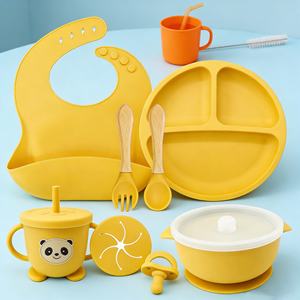 Juego de Platos de Silicona para Bebé con Logotipo Personalizado, Libres de BPA, Platos de Succión para Bebés y Niños Pequeños, Vaso Antiderrames, Juego de Alimentación para Bebés Reutilizable, Bonito y No Tóxico - Product Image 5