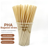 Pailles en fibre de canne Pha dégradables pour boissons de fête pailles de thé au lait pailles de bagasse de canne à sucre de café