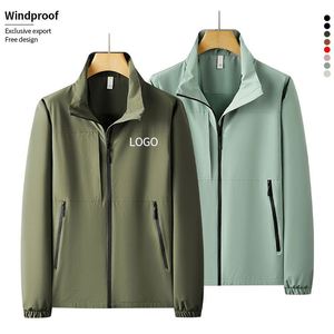 Veste de sport pour homme et femme avec logo personnalisé, coupe-vent, imperméable, avec poches zippées, logo, 100% polyester, vêtements d'extérieur pour l'hiver - Product Image 1