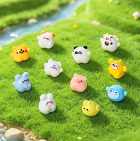 Figuras de Animales de Resina, Serie de Animales Bebé Kawaii, Vaca, Panda, Tigre, Conejo, Cerdo, Mono, Zodiaco Chino, Tema de Zoológico, Juguete para Cuarto de Niños