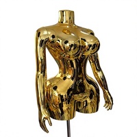 Mannequin torse en plastique grande taille, poitrine et hanches généreuses, courbes généreuses - Modèle demi-corps avec support métallique réglable