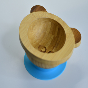 Ensemble de <span class=keywords><strong>vaisselle</strong></span> en bambou biodégradable en forme de Panda pour enfants, bol à aspiration en bois avec cuillère à aspiration en Silicone, fourchette - Product Image 4