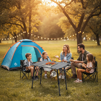 Table IGT réglable en hauteur pour le camping en plein air, table de pique-nique pliable multifonctionnelle en aluminium pour le camping, le barbecue, le jardin, les pique-niques et les voyages