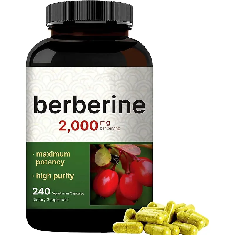 Suplemen ekstrak Herbal Berberine hidroklorida, kapsul 2000mg, vitamin Dewasa bukan untuk bayi baru lahir