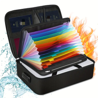 Bolsa Ignífuga Personalizada para Documentos, Tela de Fibra de Vidrio Negra, Carpeta de Archivos de Gran Capacidad, Organizador de Acordeón, Caja de Almacenamiento Expandible