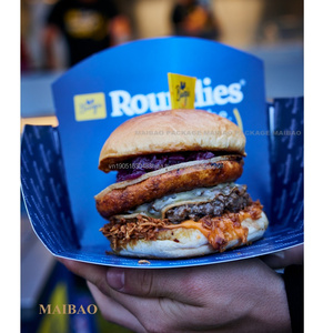 ถาดกระดาษฟาสต์ฟู้ดเป็นมิตรต่อสิ่งแวดล้อมเรือบรรจุภัณฑ์กระดาษคราฟท์แบบยั่งยืนเฟรนช์ฟรายส์ฮอทด็อกอาหารพรีเมียม - Product Image 6