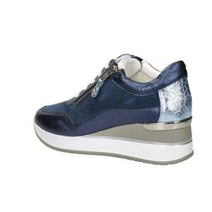 Sneakers Morbide da Donna Cinzia in Pelle Blu con Zeppa, Scarpe Comode per Camminare - Product Image 2