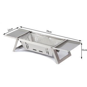 <span class=keywords><strong>Barbecue</strong></span> portable pliable en acier inoxydable pour extérieur avec grille amovible pour la maison, le jardin, le camping et la table - Product Image 2