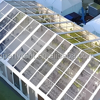 Tente de réception 10x20m pour mariage, chapiteau portable quatre saisons avec revêtement PVC et structure en alliage d'aluminium, imperméable pour événements extérieurs