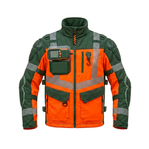 Chaqueta de Seguridad de Alta Visibilidad, Uniforme Protector Reflectante para Uso Industrial en Exteriores, Poliéster - Product Image 1