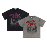 Kaos Oblong Lengan Pendek Oversize Snow Wash Batik Vintage Longgar Katun Cetak Digital Kaos Pria