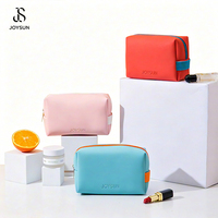 Pochette de maquillage élégante pour femmes JOYSUN, sacs cosmétiques tendance en PU avec fermeture éclair, vente en gros d'usine, couleurs bonbons colorées