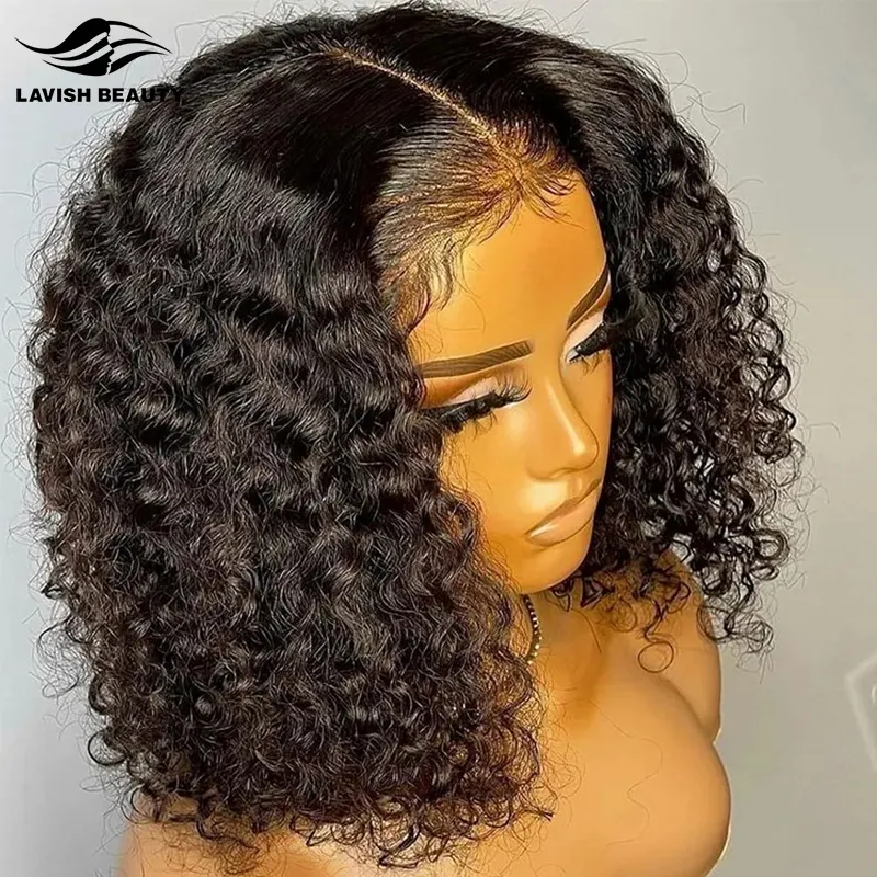Lavishbeauty Hd Lace Front Human Hair Wigs,Pre Plucked Hairline Short Bob Wigs For Black Women,Deep Part Lace Front Wigs