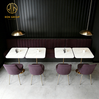 Ensemble table et chaises en marbre moderne avec banquette durable pour café, restaurant, hôtel et brasserie