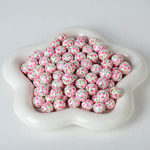 Perles en acrylique de 16 mm, motif floral léger et frais, couleurs mélangées, pour la confection de stylos et accessoires DIY - Product Image 6