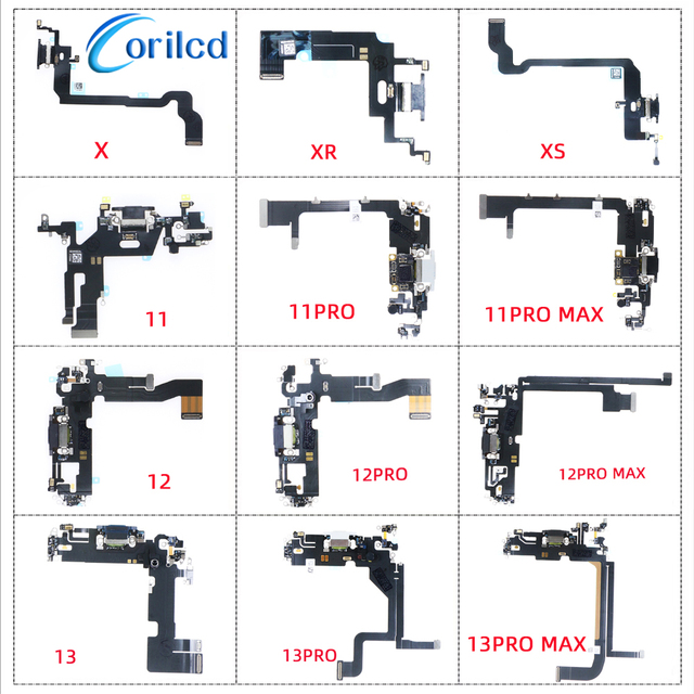 For IphoneX XS Max XR 11 Pro 12 Mini 13 Pro 14 Plus 14 PRO MAX 15 PRO MAX 16 PRO MAX Phone Parts Flex With Mic Flex Cable