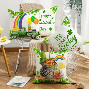 Fête nationale irlandaise Festive Home Decor Square 18*18 pouces Green Shamrock Luck <span class=keywords><strong>St</strong></span>. Patrick's Day Taie d'oreiller - Product Image 5
