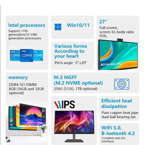 Nueva <span class=keywords><strong>Computadora</strong></span> de Escritorio Monobloque AIO de 27 Pulgadas y 1080p, Todo en Uno, 16 GB DDR4, 512 GB SSD, Wi-Fi, Cuatro Núcleos I3 I5 I7 I9, para Uso en el Hogar, Oficina y Juegos - Product Image 6