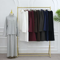 Nouvelles Abayas Lignes 2026 – Ensemble 2 Pièces Hiver en Coton pour Femmes Musulmanes : Haut et Jupe – Vêtements Islamiques