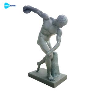 Sculpture de statue de lanceur masculin <span class=keywords><strong>nu</strong></span> en bronze <span class=keywords><strong>antique</strong></span> <span class=keywords><strong>grec</strong></span>, décoration de jardin extérieur, taille réelle, moderne - Product Image 1
