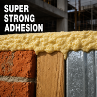 FEUDU'HOME Colle adhésive polyuréthane haute expansion professionnelle pour la construction, pour le remplissage et l'isolation thermique 750ml