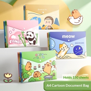 <span class=keywords><strong>Carpeta</strong></span> de Archivos A4 de Material PP con Diseño de Capibara Retro, Gran Capacidad, Cierre a Presión, Bolsillo Personalizado, Multifuncional - Product Image 4