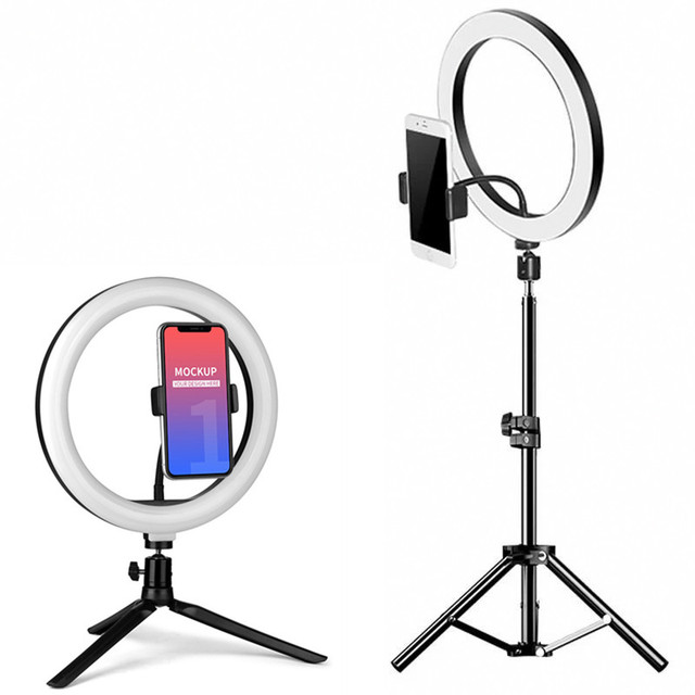 LED Selfie Ring Lighting Photographic Selfie Ring Lamp USB Remote Fill Light for YouTube TikTok Video Live Phone Holder & Tripod