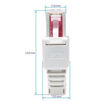 Cable de red Herramienta chapada en oro Enchufe gratis Ethernet RJ45 Cat5e Cat6 8P8C Conector de paso Enchufe modular sin herramientas