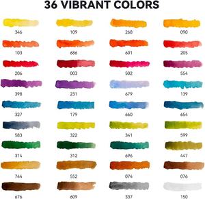 Wasserfarbe 36-Farben-Wasserfarben-Farbset Metallring Pinsel wesentliche Farben für Kinder - Product Image 3