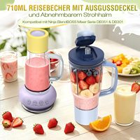 Lot de 4 gobelets de voyage de 770 ml avec couvercle anti-fuite et bec verseur, compatibles avec le mixeur personnel DB351BL pour smoothies et boissons glacées
