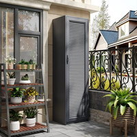 Armario de Almacenamiento Exterior Minimalista Moderno con Estructura de Acero Ligero, Resistente al Fuego, Duradero, Techo Reflectante, Impermeable y Ecológico