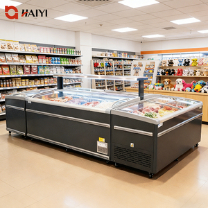 Congélateur commercial combiné en îlot, réfrigérateur à crème glacée, vitrine en îlot avec porte vitrée pour supermarché - Product Image 1