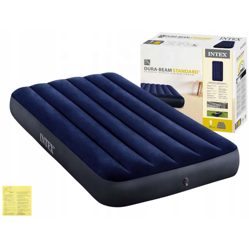 INTEX-colchón de aire inflable con flocado, cama hinchable doble clásica, 64757