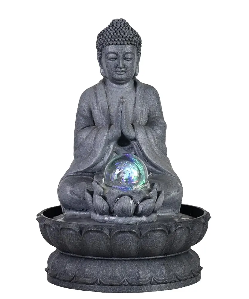 Namaste Buddha Indoor OUTDOOR Fountain rustic style country buddha water feature