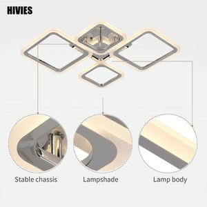 2023 moderno acrílico decorativo interior RGB LED luz de techo inteligente Panel plano Control remoto Pir con Base de Metal para sala de estar - Product Image 4