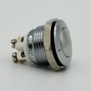 16mm wasserdichter beleuchteter elektronischer Druckknopf schalter Selbst rück stellende zwei kugelförmige Fuß rings ch raube <span class=keywords><strong>Easy</strong></span> IP65 Level Metal - Product Image 1