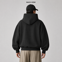 Hoodie Court Homme en Molleton de Coton Lourd 500 GSM, Coupe Boxy Oversize, Pull avec Logo Brodé – Fabricant