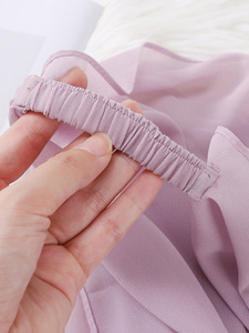Nouveau foulard pratique pour <span class=keywords><strong>femme</strong></span> en mousseline de soie perlée, couleur unie, avec bande élastique réglable TJ328 - Product Image 5