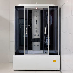 Cabina de Ducha de Vapor Rectangular de Lujo de 170 x 85 cm con Frente Curvo, Sin Marco, Apertura Deslizante, Aluminio Cepillado de 5 mm, Rectangular, para Baño - Product Image 5