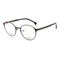 Monturas de Gafas Metálicas de Titanio Retro, Monturas Ópticas Superligeras de Moda, Gafas Graduadas Populares Estilo Nerd