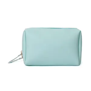 Customized Square Shape Waterproof Jelly Cute PU Leather Handbag Women Purse Ladies Cosmetic Bag Clutch Beauty Pouch Make Up Bag
