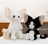 Peluche Chat Devon Rex Noir et Blanc en Coton PP, Jouet Compagnon Rembourré, Cadeau, Vente en Gros Directe Usine Chine