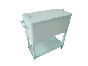 Chariot de refroidisseur de glace en métal de patio avec des roues Boîte de refroidisseur de bière pour le refroidisseur de roulement de boisson - Product Image 2